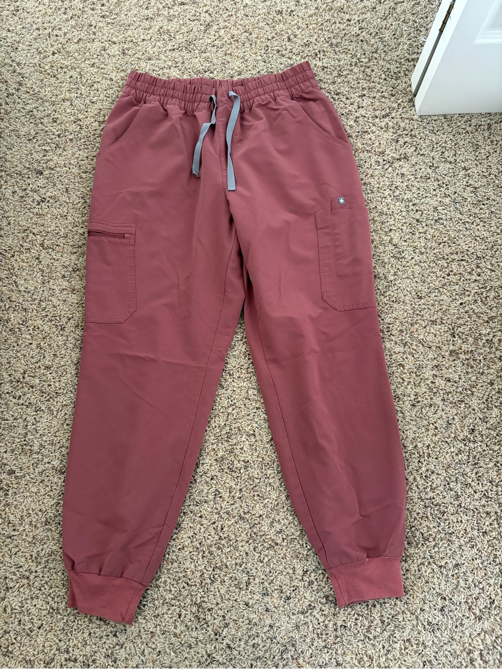 Figs Uman high waisted joggers, large, mauve